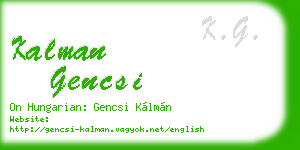 kalman gencsi business card